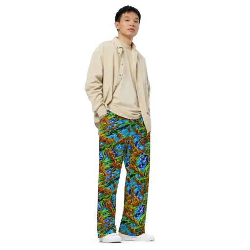 Neon Riverwood on a Wide-Leg Pants
