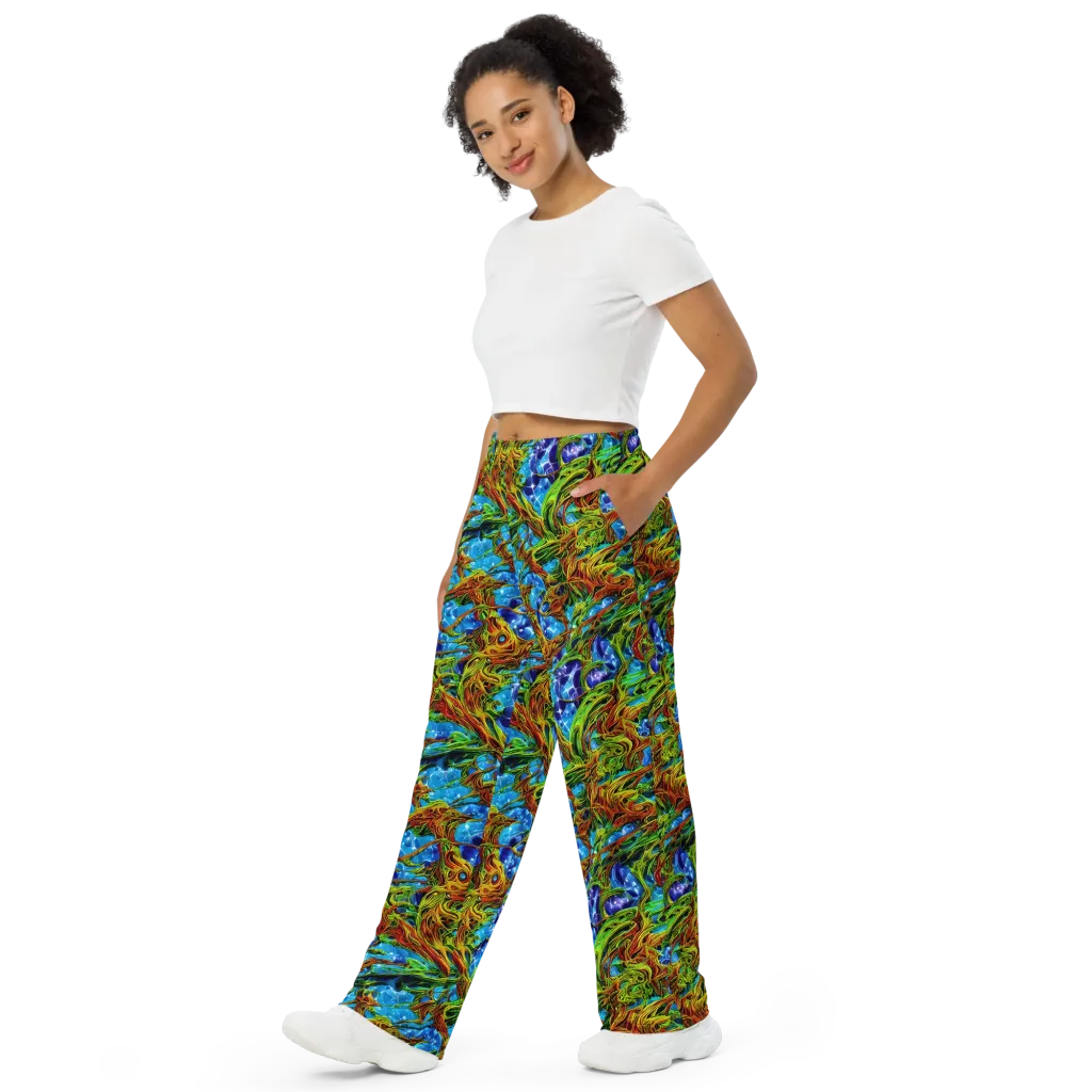 Neon Riverwood on Wide-Leg Pants — Left Front