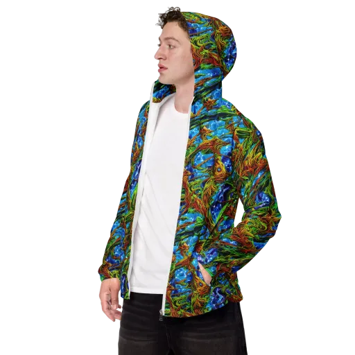 Neon Riverwood on a Men's Windbreaker