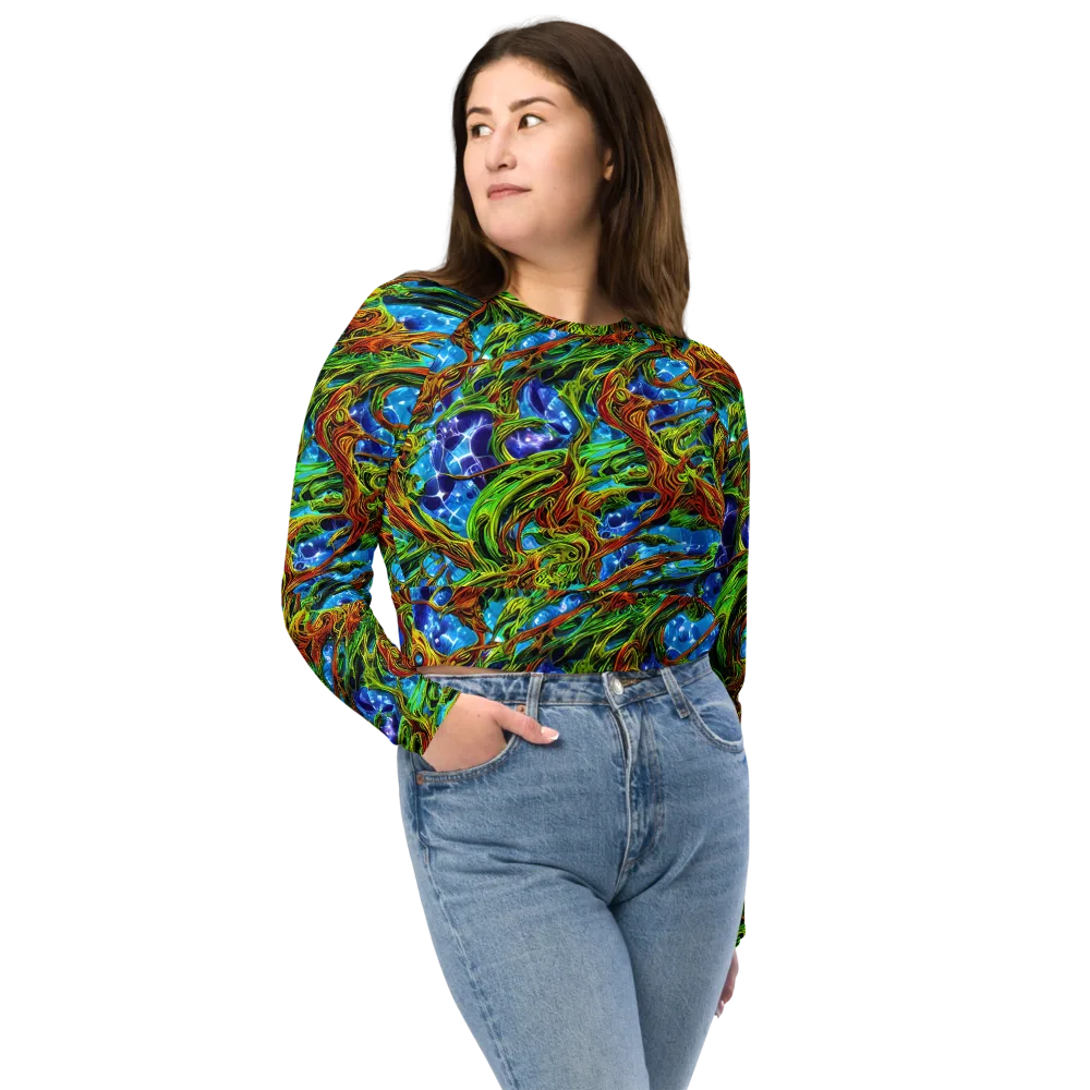 Neon Riverwood on Long Sleeve Crop Top — Front