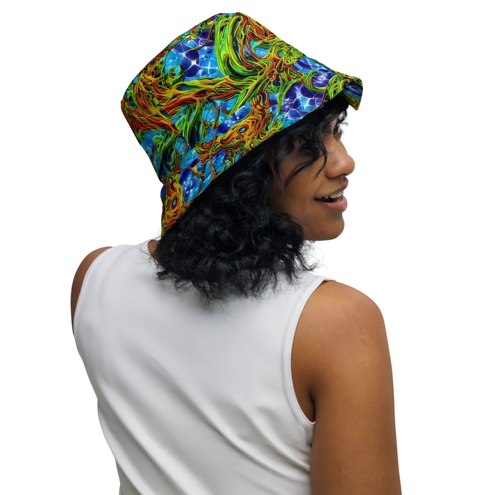Neon Riverwood on Reversible Bucket Hat — Right Outside