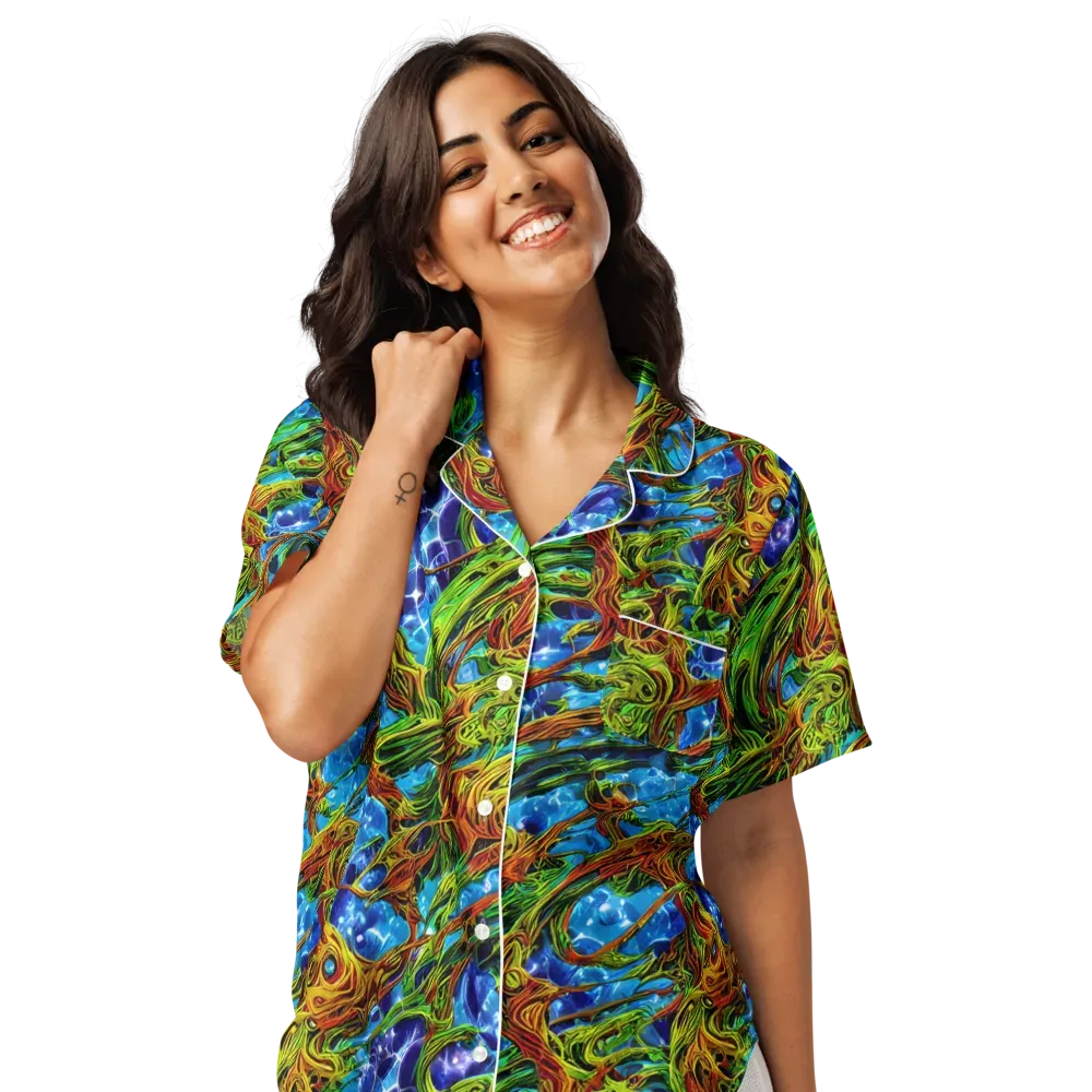 Neon Riverwood on Women's Short Sleeve Pajama Top — Front