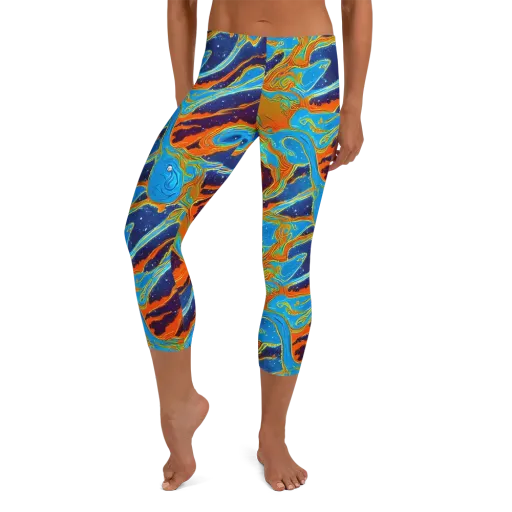 Blue Inferno on a Capri Leggings