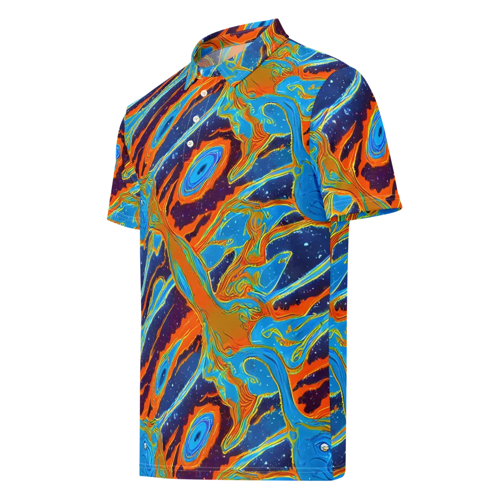 Blue Inferno on Men's Slim Fit Polo Shirt — Left Front