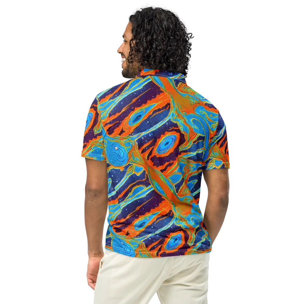 Blue Inferno on Men's Slim Fit Polo Shirt — Back