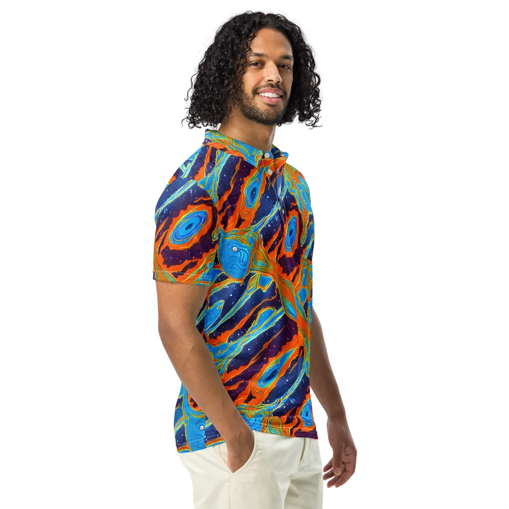 Blue Inferno on Men's Slim Fit Polo Shirt — Right Front