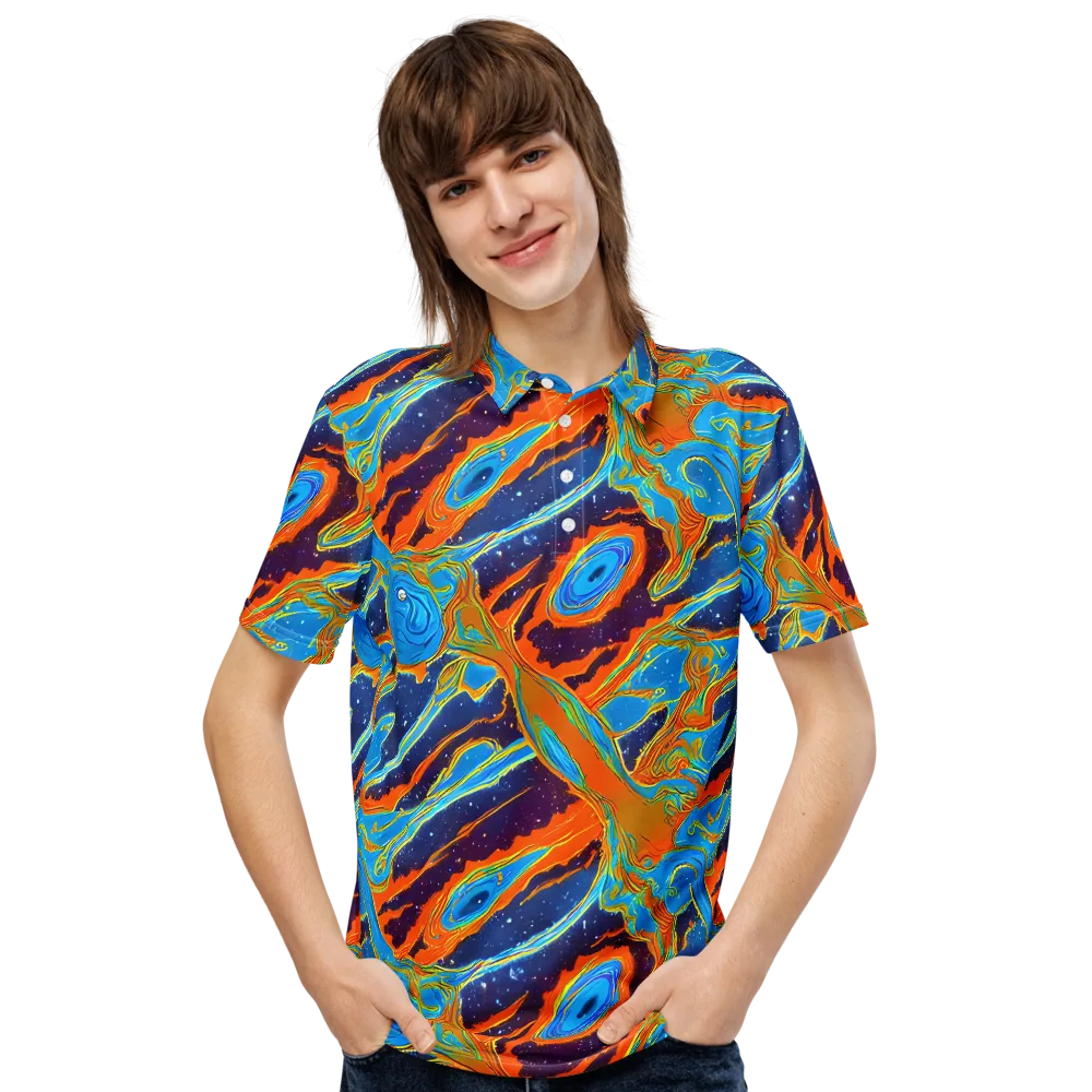 Blue Inferno on Men's Slim Fit Polo Shirt — Front