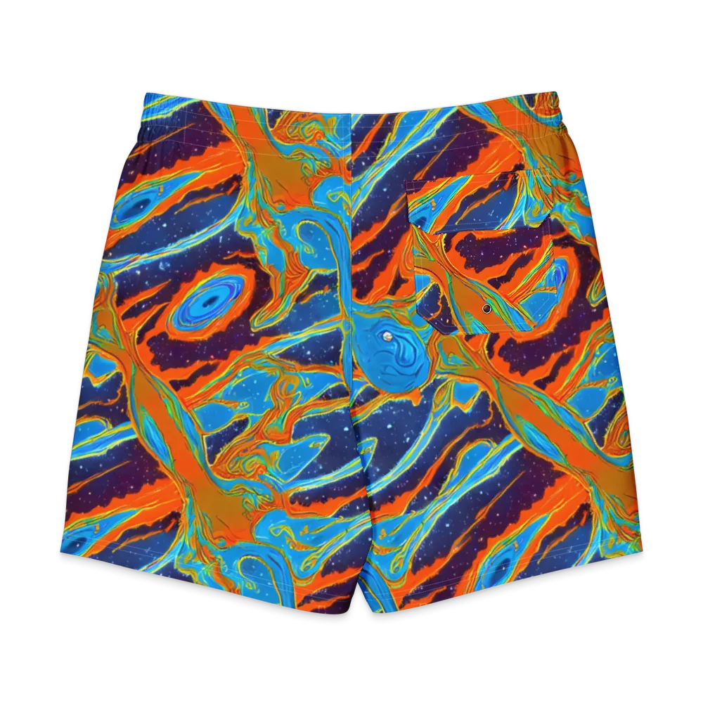 Blue Inferno on Men's Board Shorts — Back