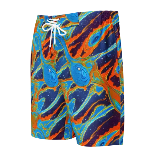 Blue Inferno on a Men's Board Shorts