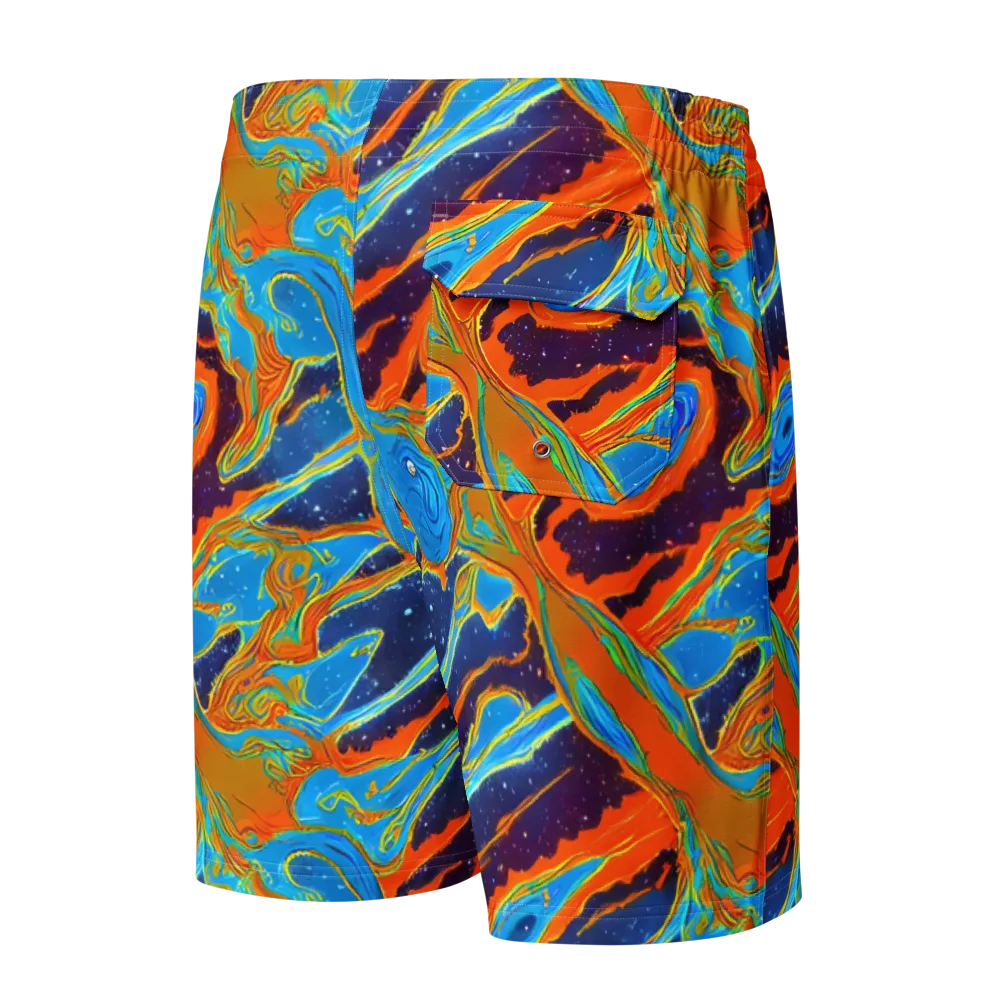 Blue Inferno on Men's Board Shorts — Back