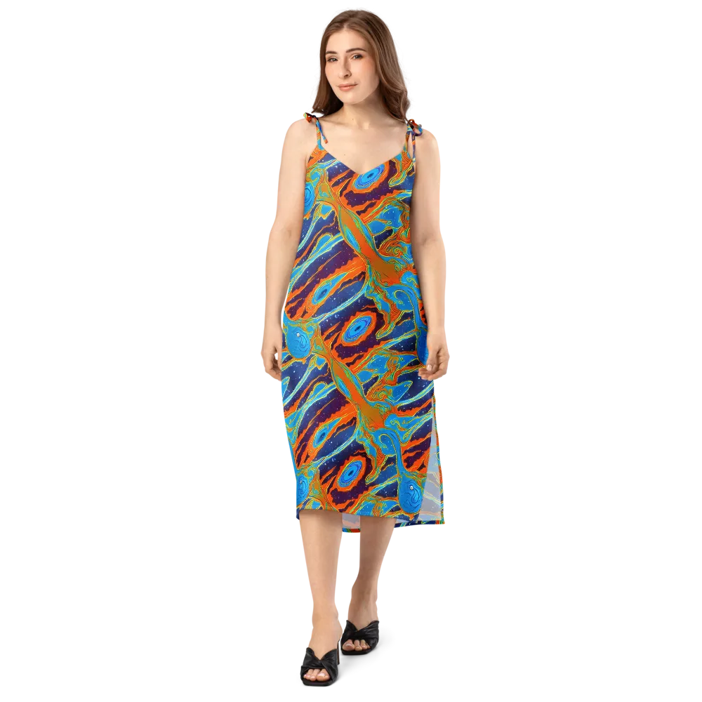 Blue Inferno on Slip Dress — Front