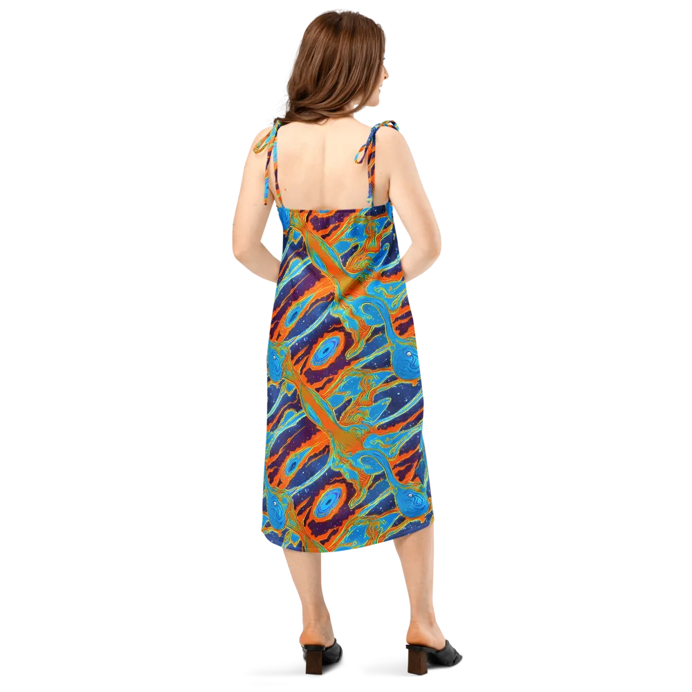 Blue Inferno on Slip Dress — Back