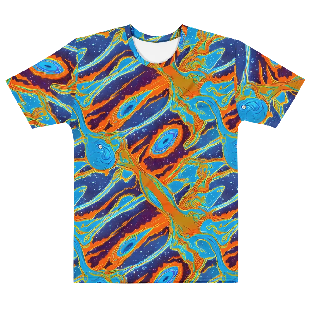 Blue Inferno on Men's Cotton Crew Neck T-Shirt — Front