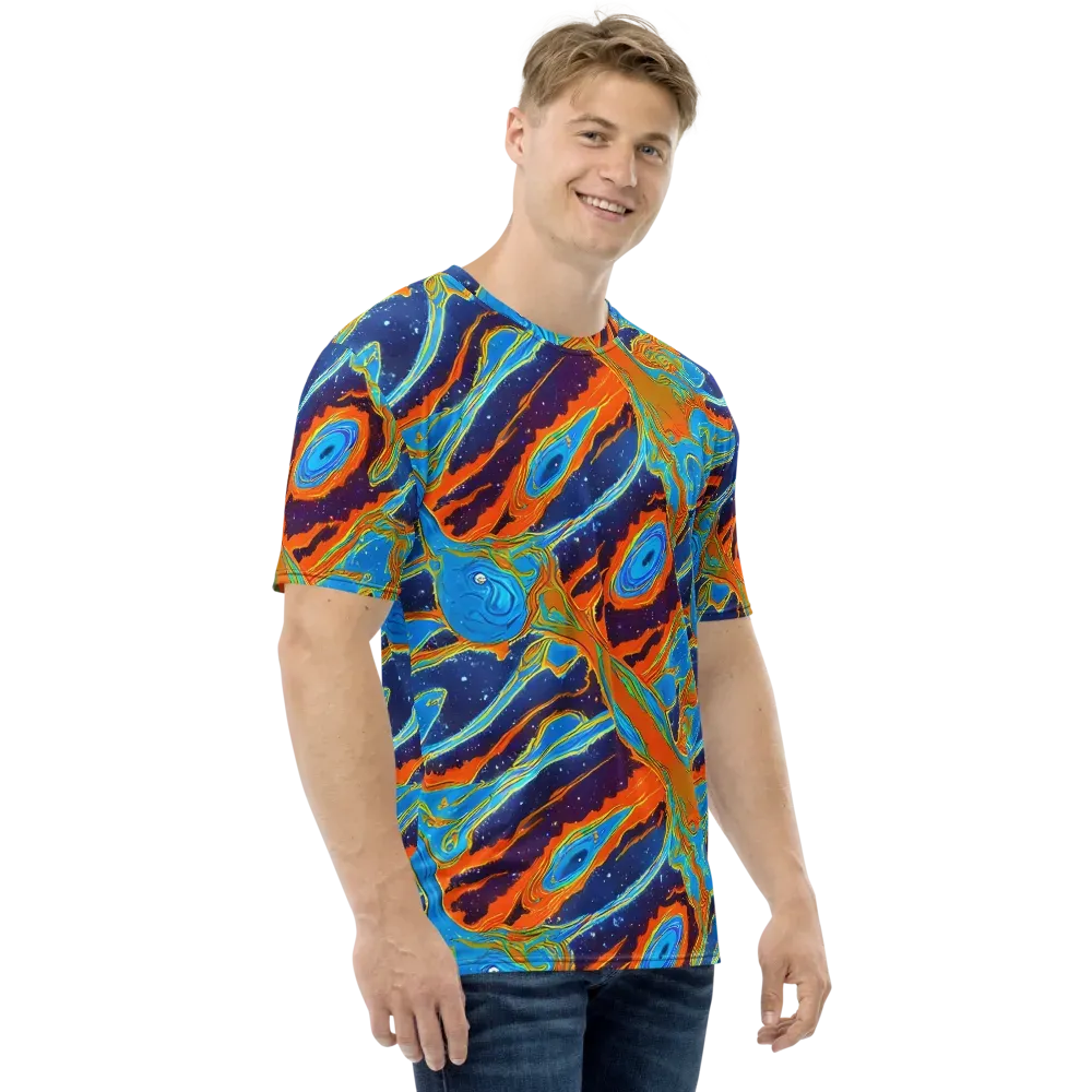 Blue Inferno on Men's Crew Neck T-Shirt — Right