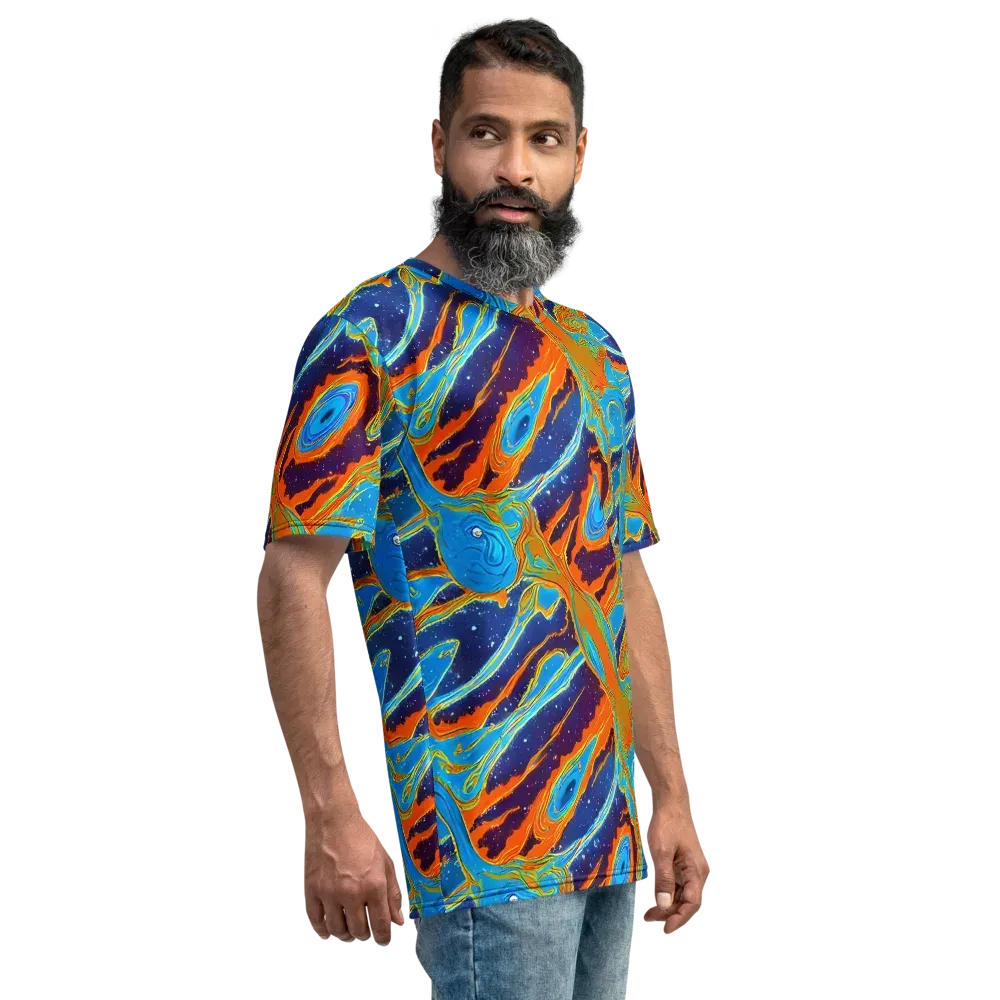 Blue Inferno on Men's Crew Neck T-Shirt — Right