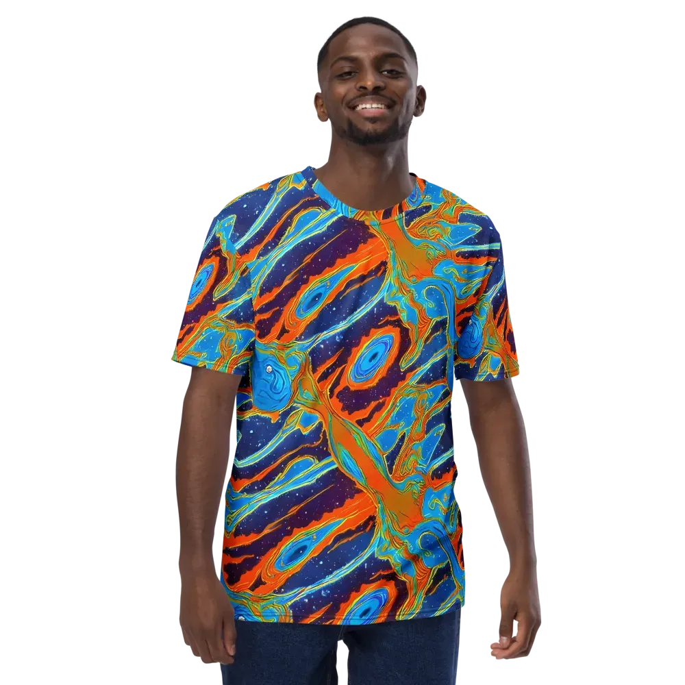 Blue Inferno on Men's Crew Neck T-Shirt — Front