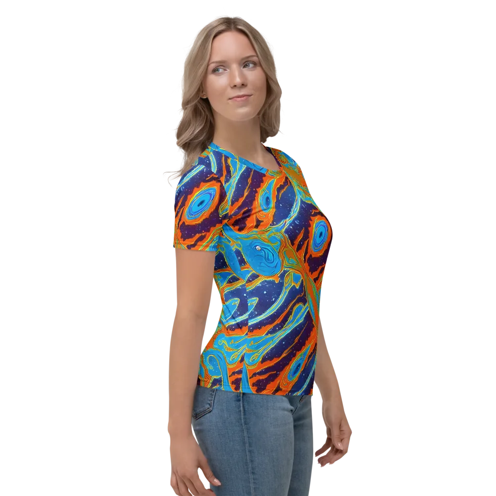 Blue Inferno on Women's Crew Neck T-Shirt — Right