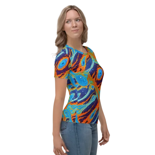 Blue Inferno on a Women's Crew Neck T-Shirt