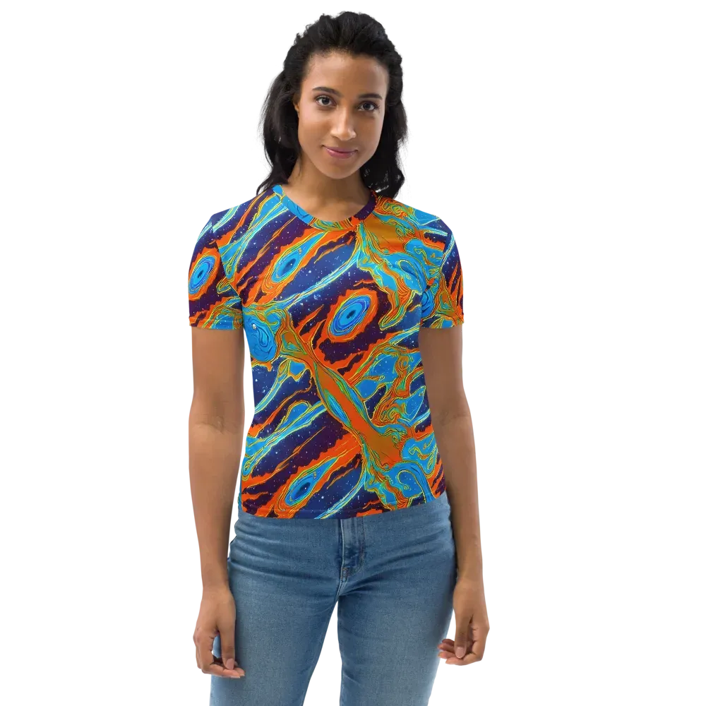 Blue Inferno on Women's Crew Neck T-Shirt — Front