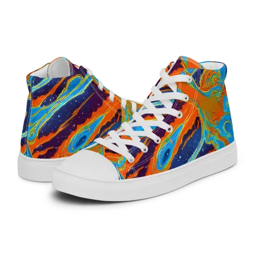 Blue Inferno on a Women's High Top Canvas Shoes