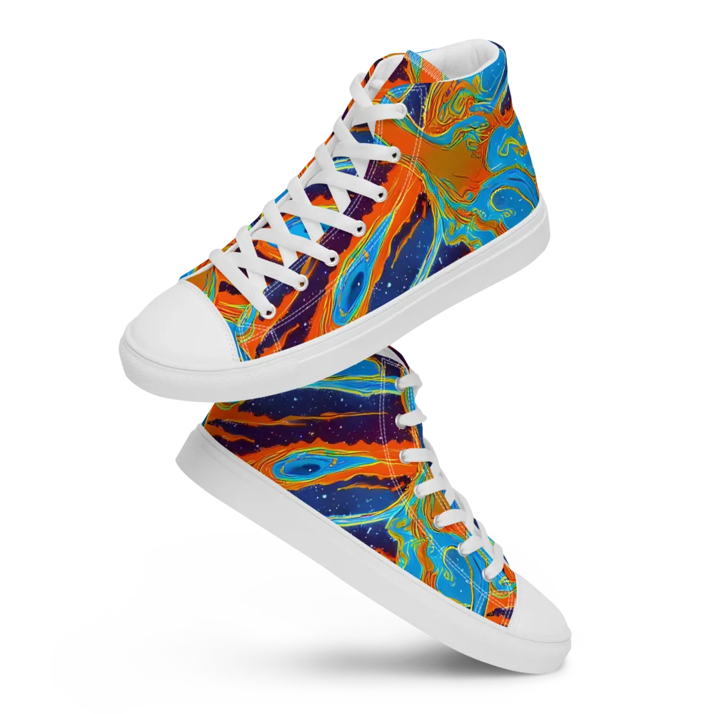 Blue Inferno on Women's High Top Canvas Shoes — Front