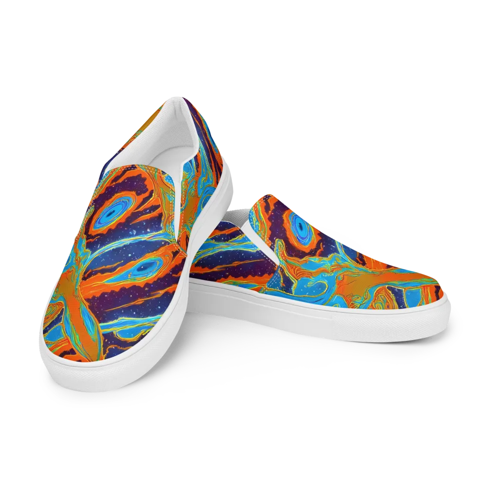 Blue Inferno on Men's Slip-On Canvas Shoes — Left Front