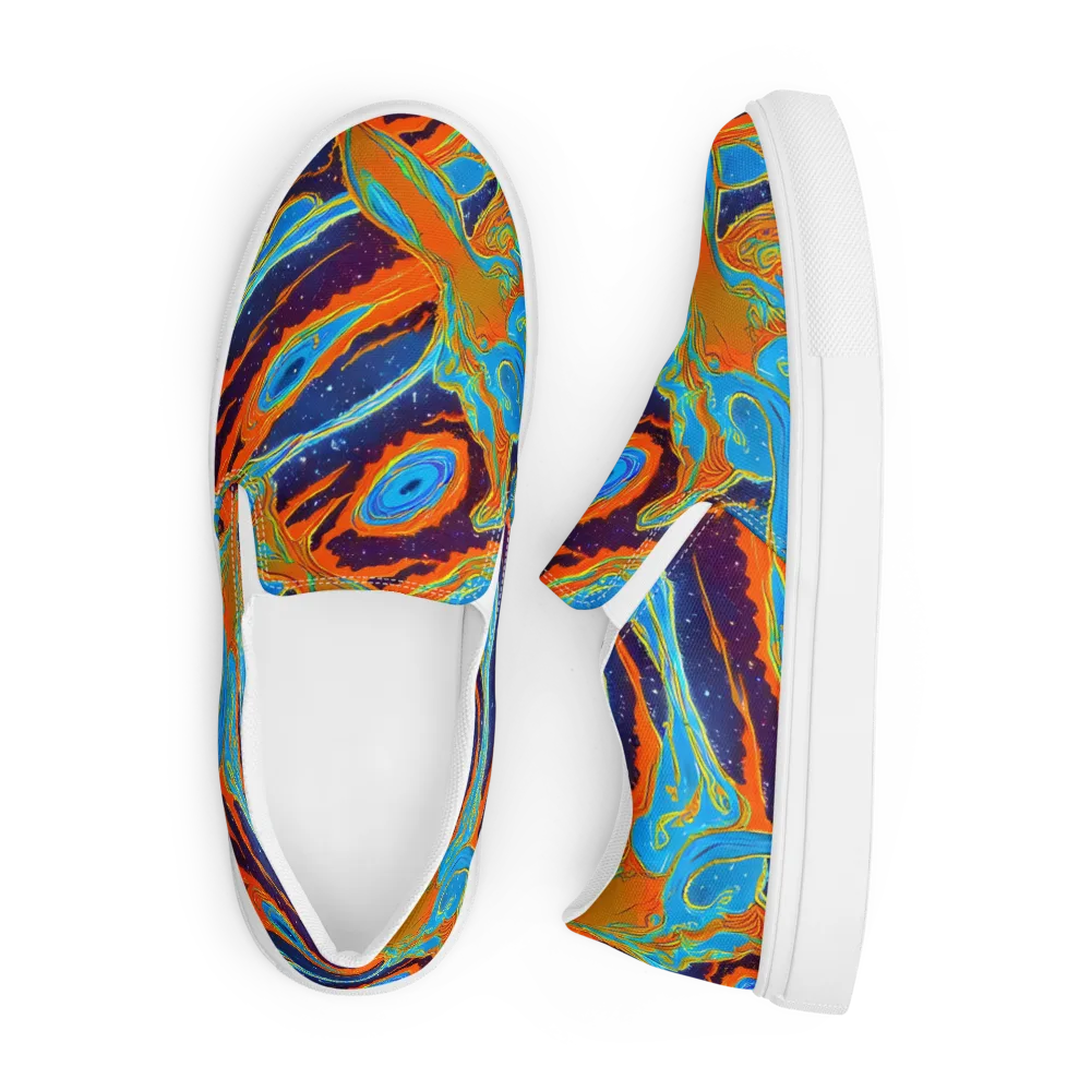 Blue Inferno on Men's Slip-On Canvas Shoes — Front