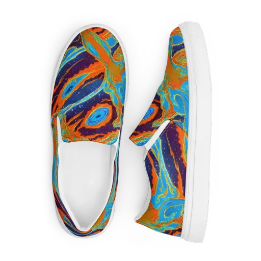 Blue Inferno on a Men's Slip-On Canvas Shoes