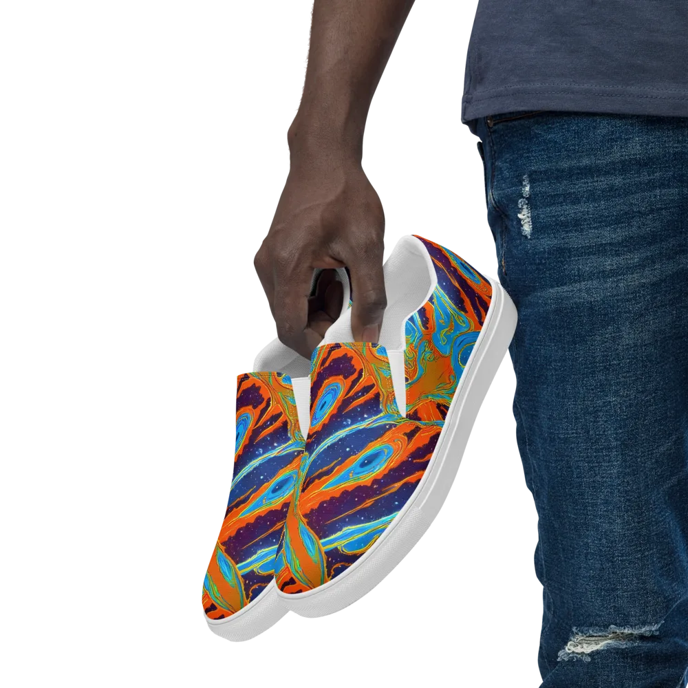 Blue Inferno on Men's Slip-On Canvas Shoes — Left Front