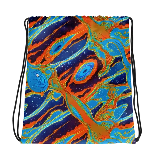 Blue Inferno on a Drawstring Bag