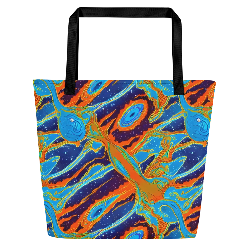 Blue Inferno on Large Tote Bag W/ Pocket — Front