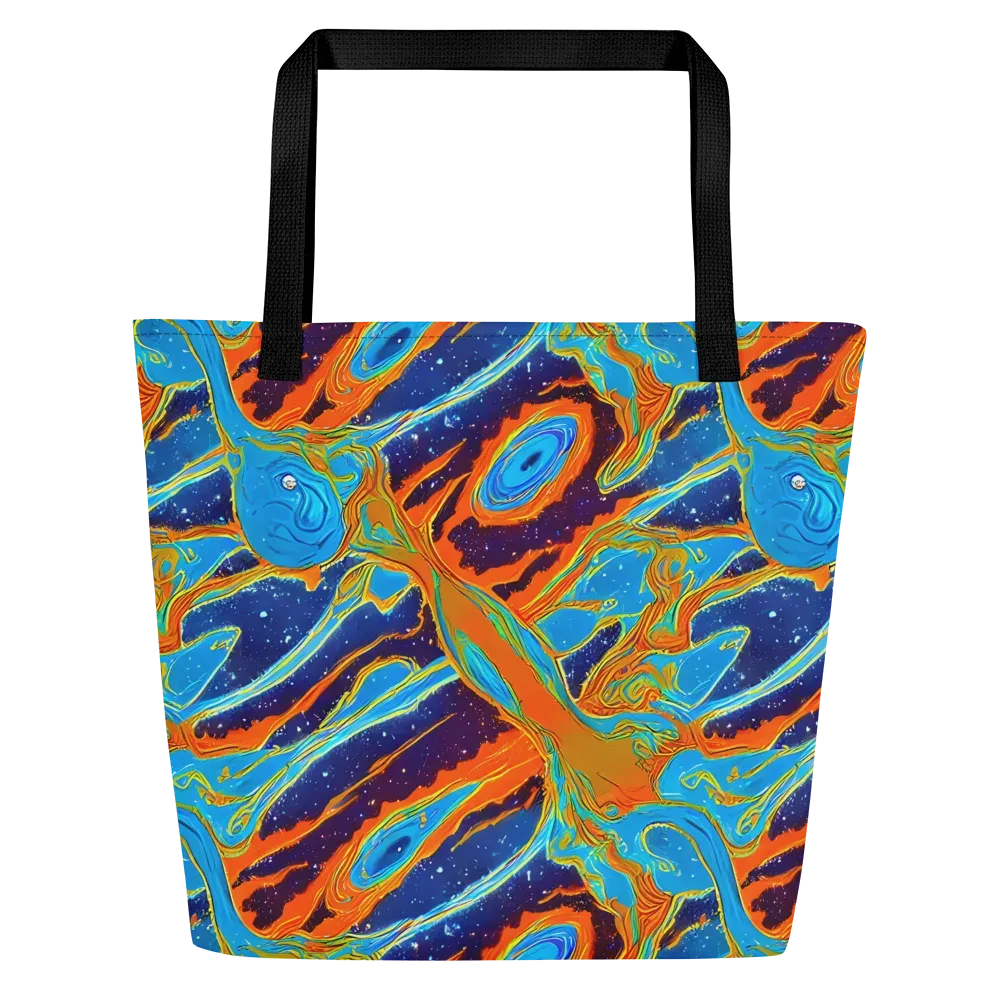 Blue Inferno on Large Tote Bag W/ Pocket — Front