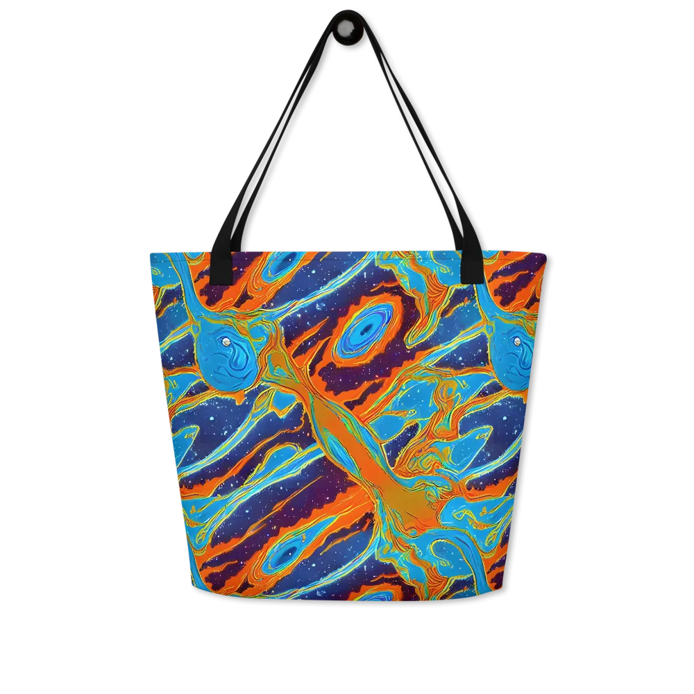 Blue Inferno on Large Tote Bag W/ Pocket — Front