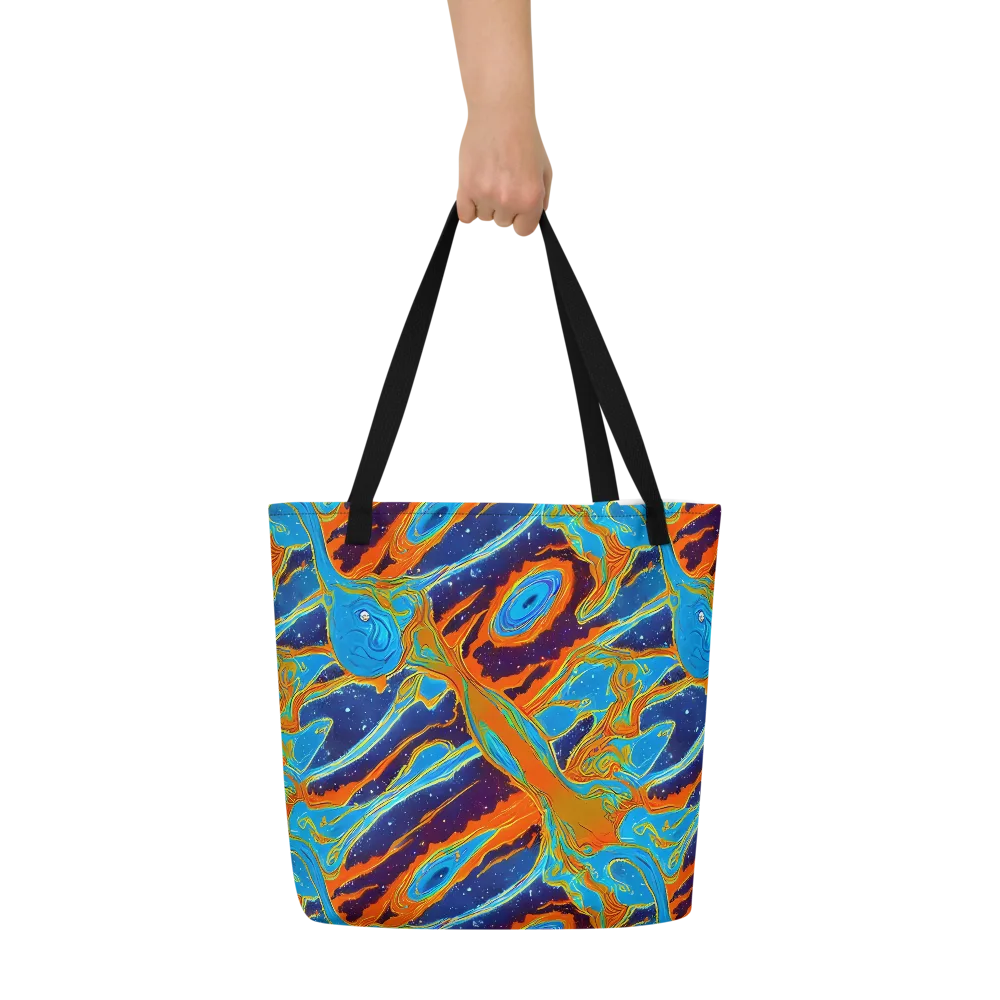 Blue Inferno on Large Tote Bag W/ Pocket — Front