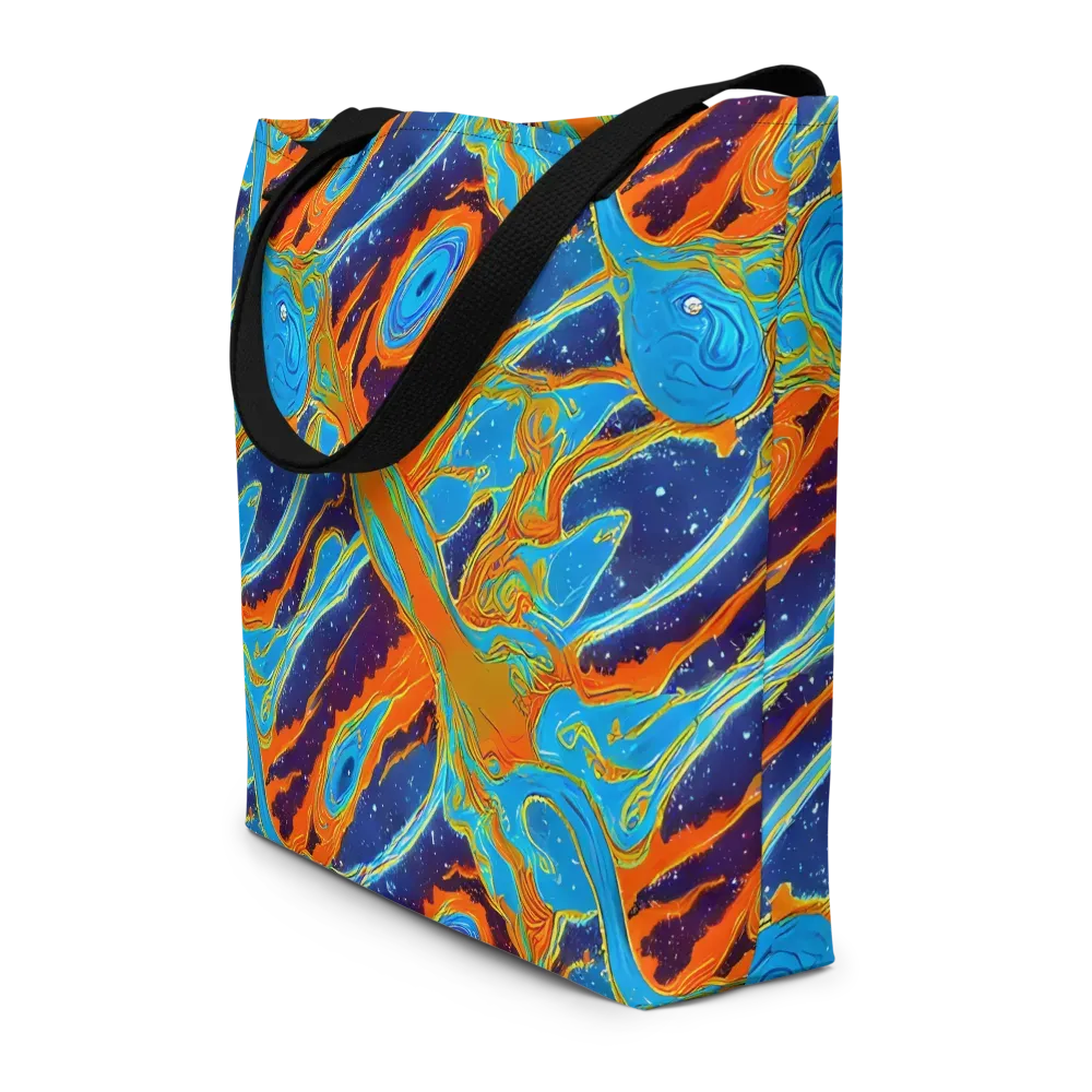Blue Inferno on Large Tote Bag W/ Pocket — Front
