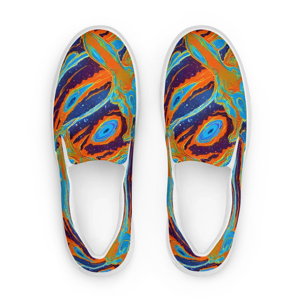 Blue Inferno on Women's Slip-On Canvas Shoes — Front
