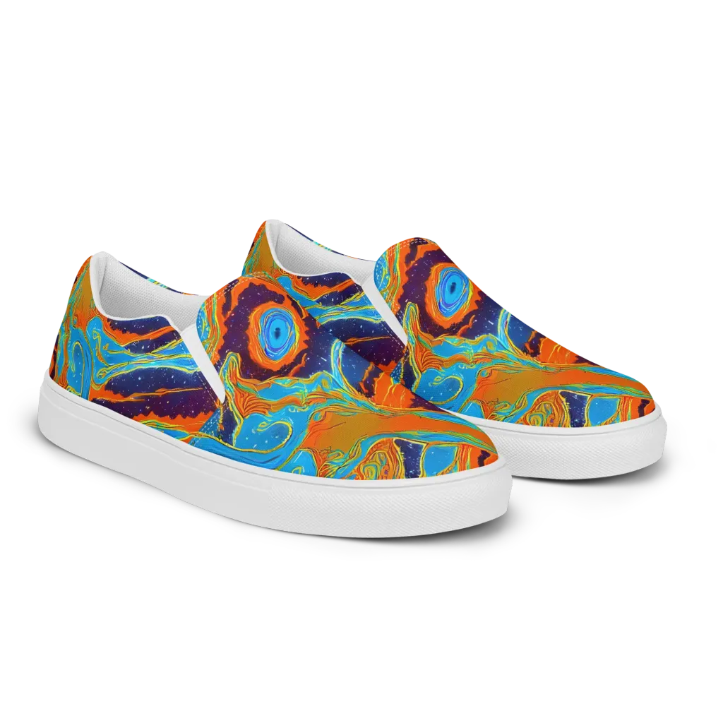 Blue Inferno on Women's Slip-On Canvas Shoes — Right Front