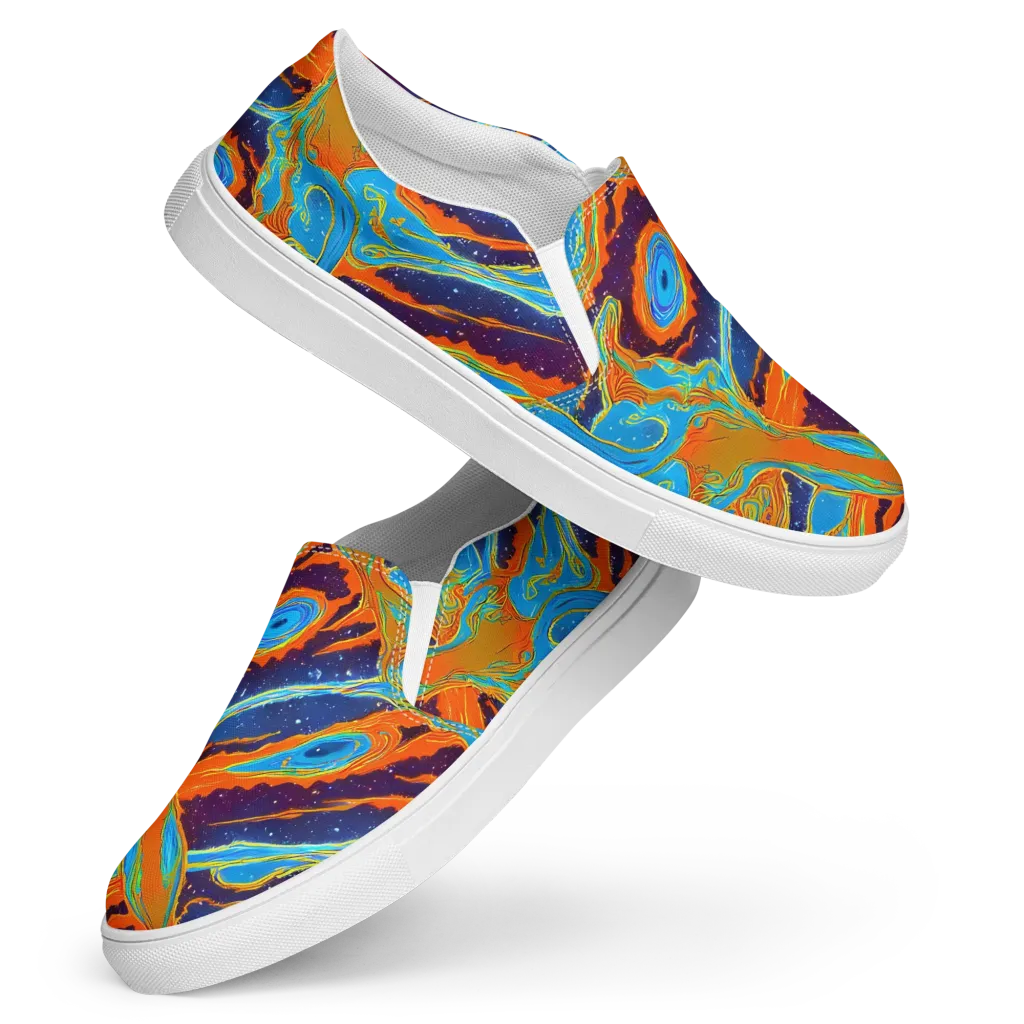 Blue Inferno on Women's Slip-On Canvas Shoes — Front