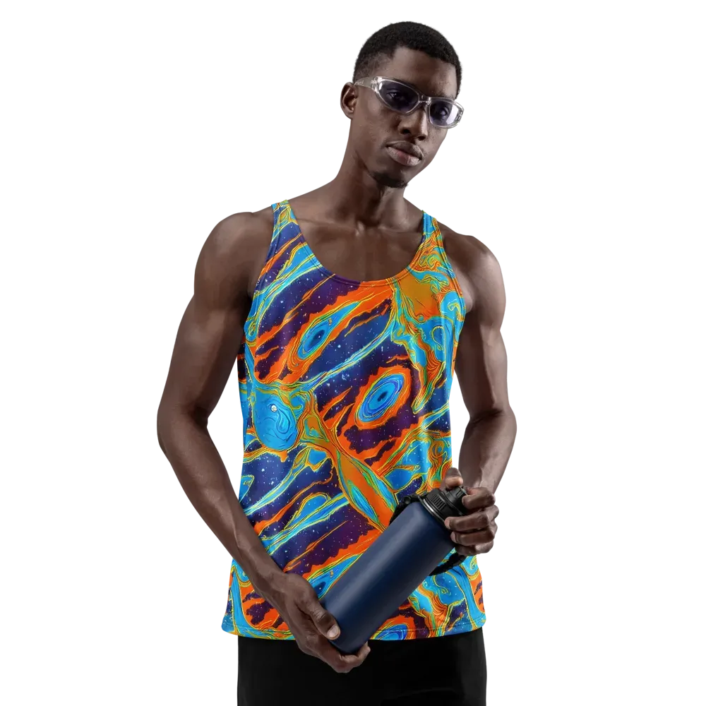 Blue Inferno on Men's Tank Top — Front