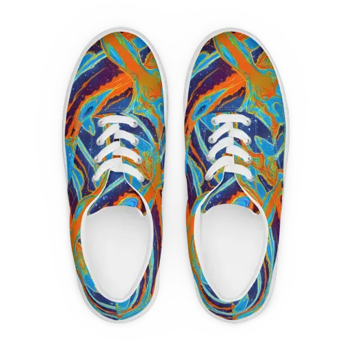 Blue Inferno on a Men's Lace-Up Canvas Shoes