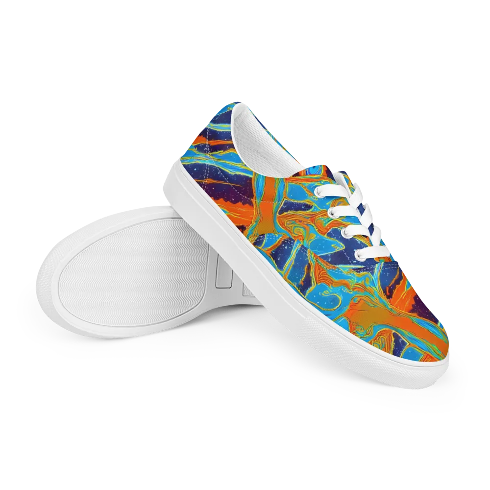 Blue Inferno on Men's Lace-Up Canvas Shoes — Right Front