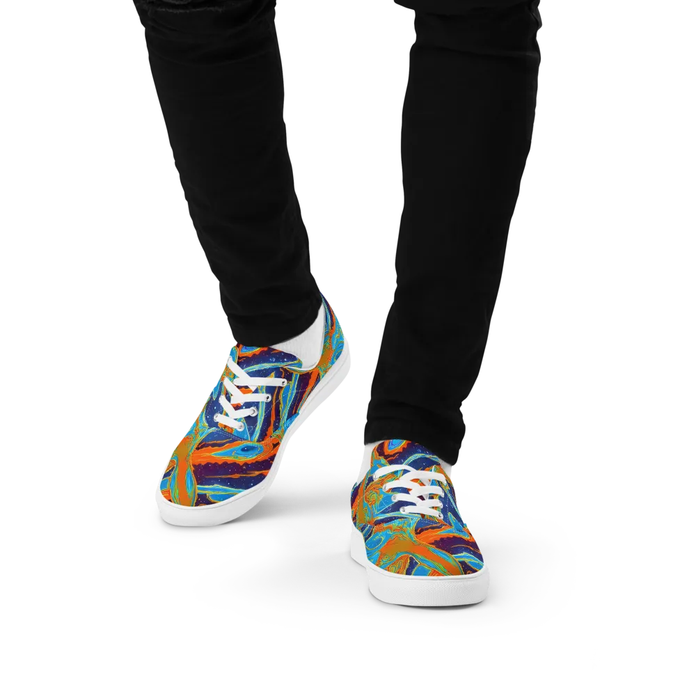 Blue Inferno on Men's Lace-Up Canvas Shoes — Front