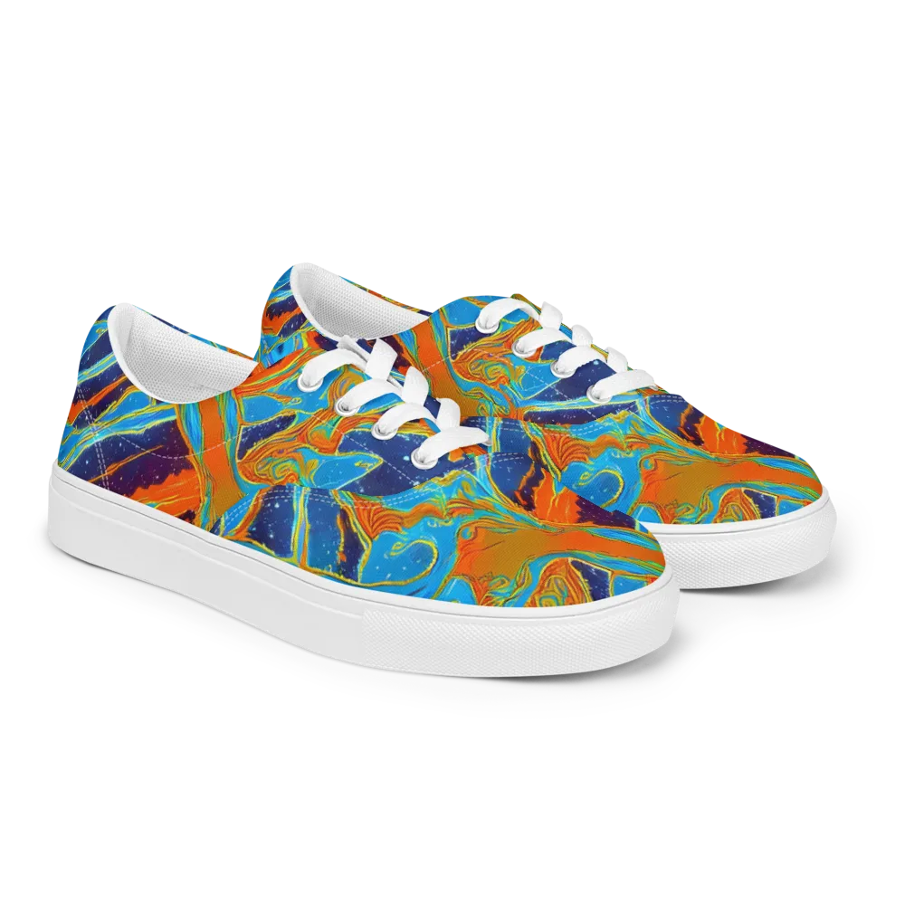 Blue Inferno on Men's Lace-Up Canvas Shoes — Right Front