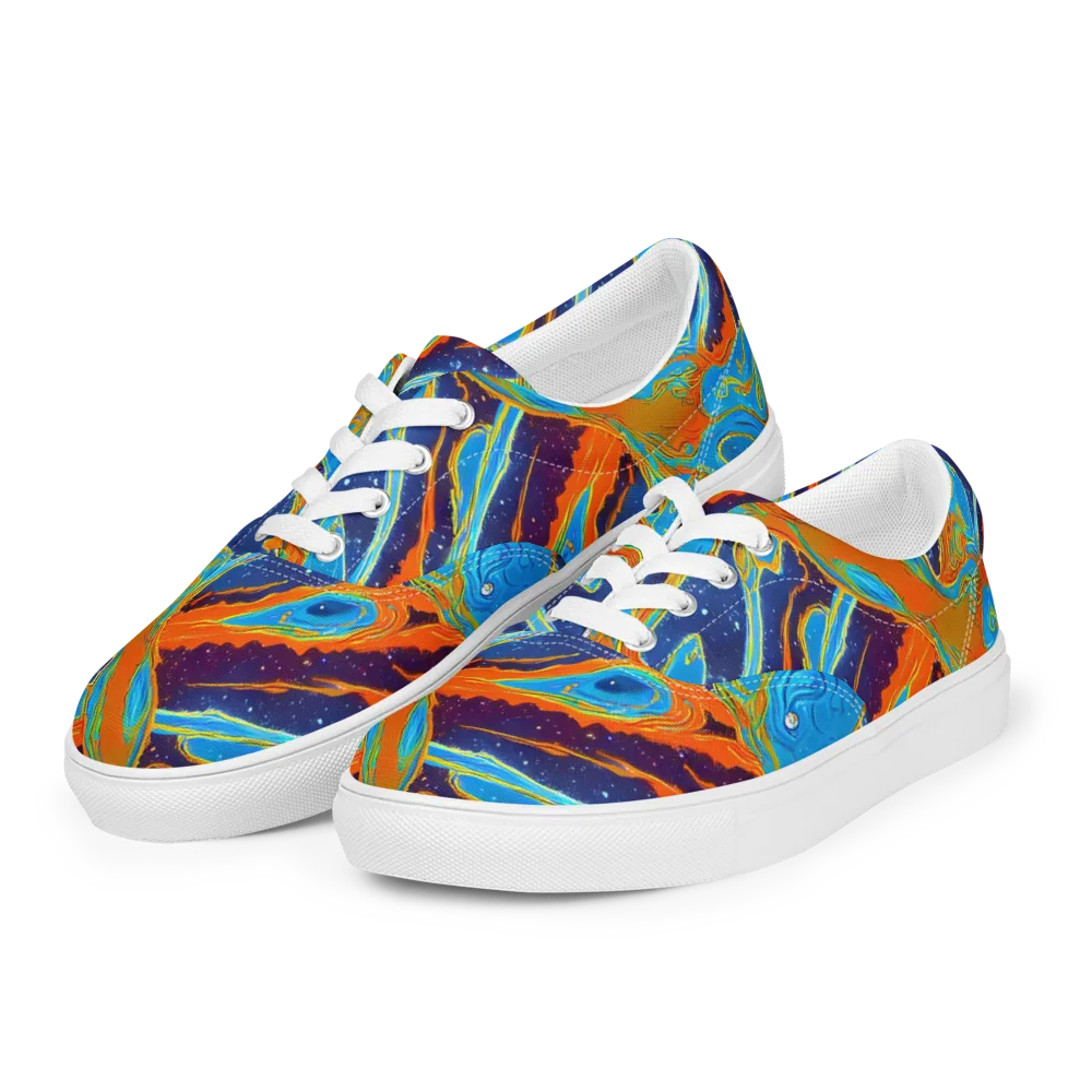 Blue Inferno on Men's Lace-Up Canvas Shoes — Left Front