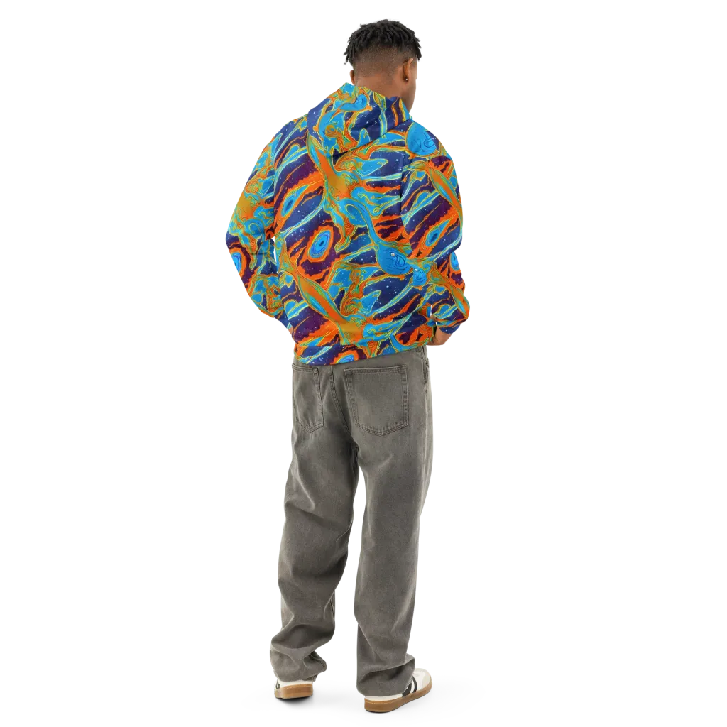 Blue Inferno on Cotton Hoodie — Back