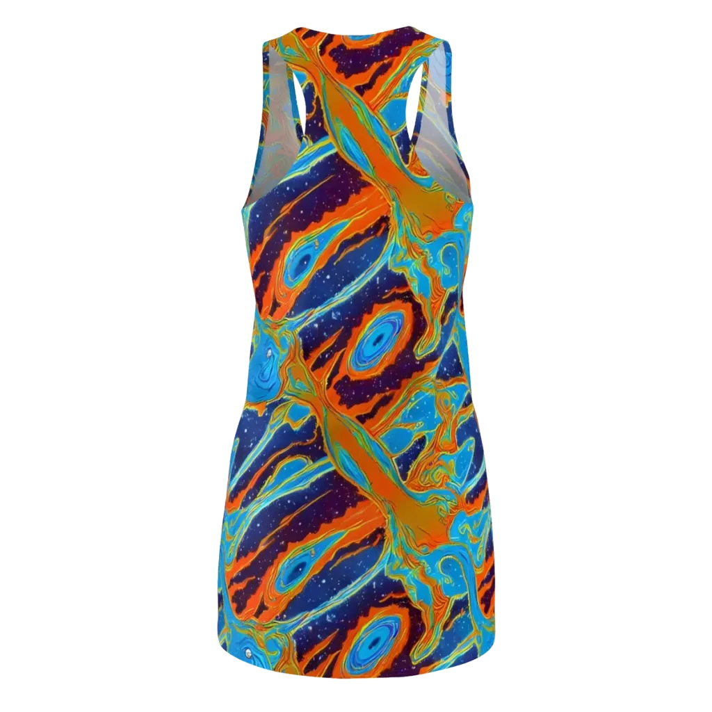Blue Inferno on Racerback Dress — Back