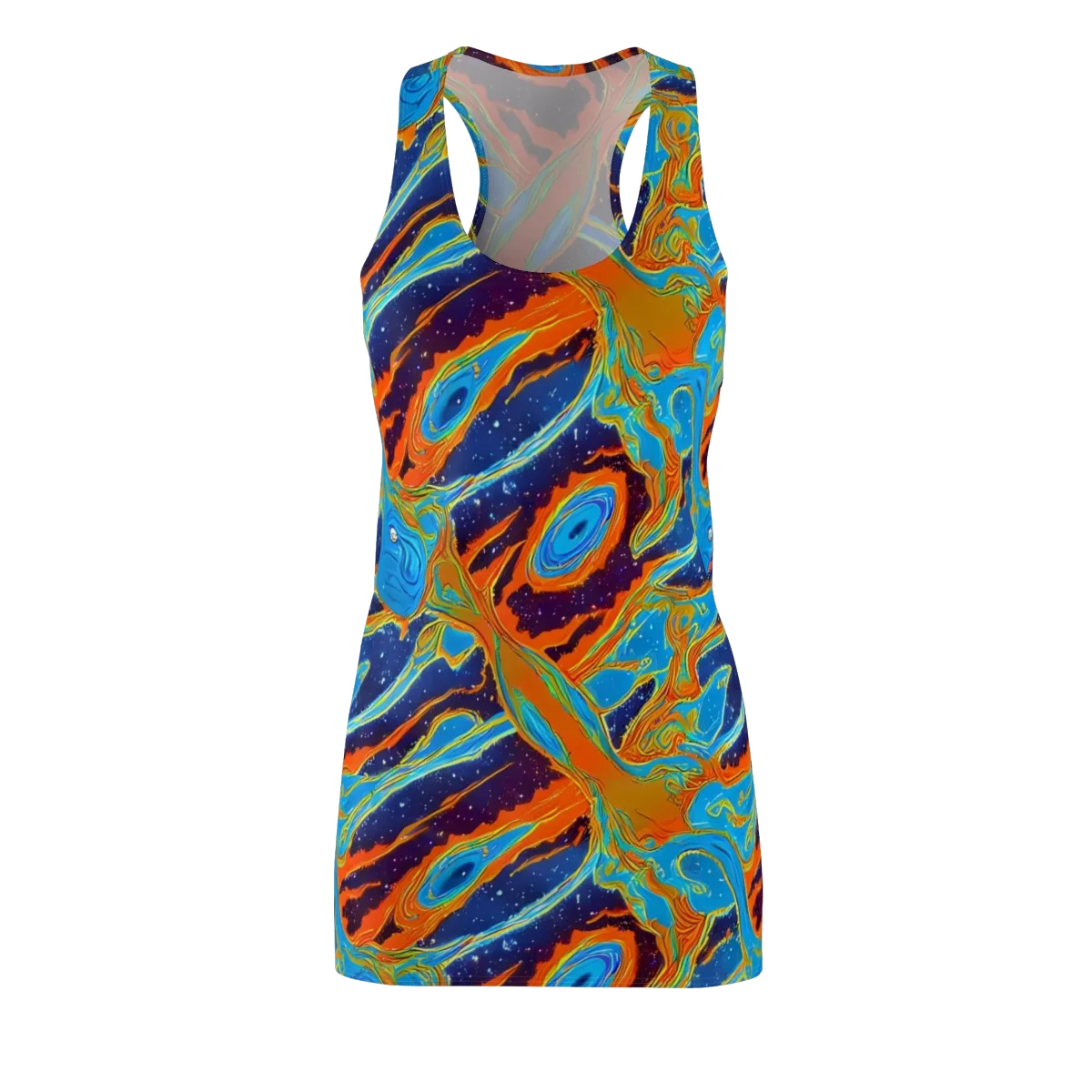 Blue Inferno on Racerback Dress — Front