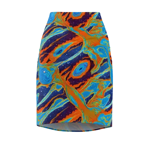 Blue Inferno on a Pencil Skirt