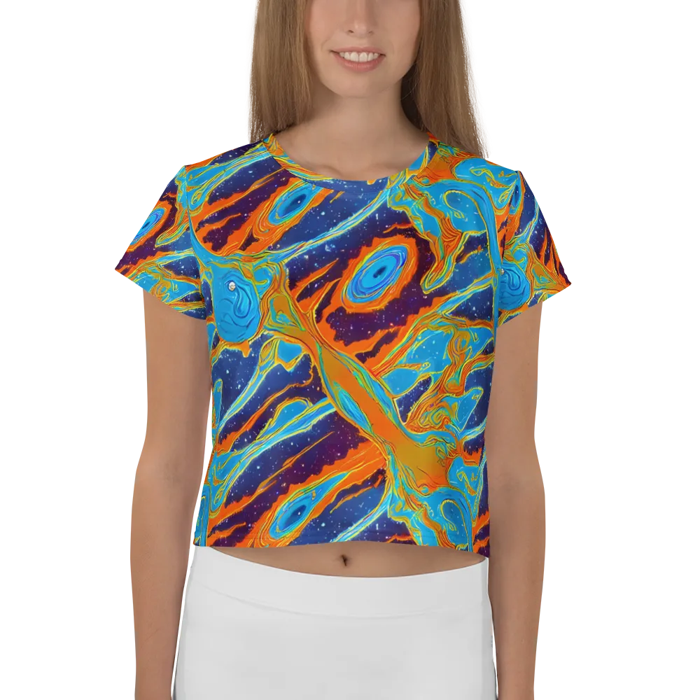 Blue Inferno on Crop Tee — Front