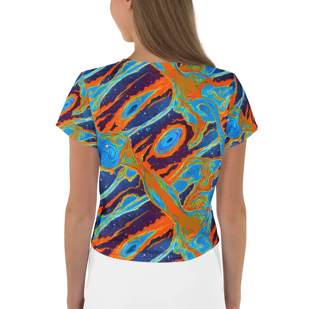 Blue Inferno on Crop Tee — Back